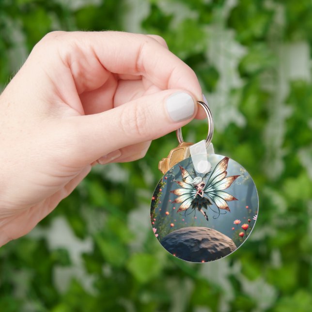 Chaveiro Guardiã Fada Fofa na Floresta Mágica (Mão)