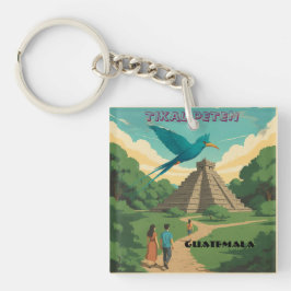Chaveiro GUATEMALA, TIKAL PETEN Retro poster