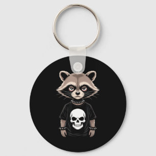 Chaveiro Guaxinim Emo Escuro Com Estilo Punk Caveira Altern