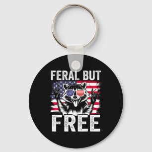 Chaveiro Guaxinim Feral Mas Livre Engraçado 4 De Julho Meni