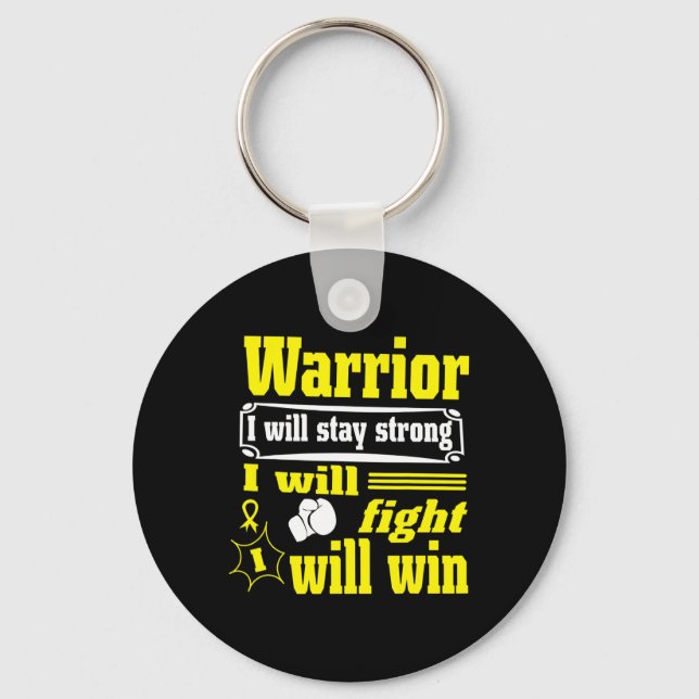 Chaveiro Guerreiro Cancer Infantil Eu Vou Ficar Forte (Frente)