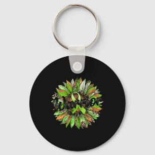 Chaveiro Guerreiro da Saúde Leopard Sunflower Green Ribbon 