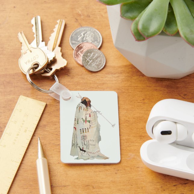 Chaveiro Guerreiro Indiano com Pipe Retrato de Karl Bodmer (Mesa)