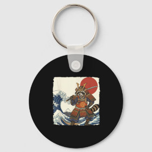 Chaveiro Guerreiro japonês mapache samurai engraçado & arte