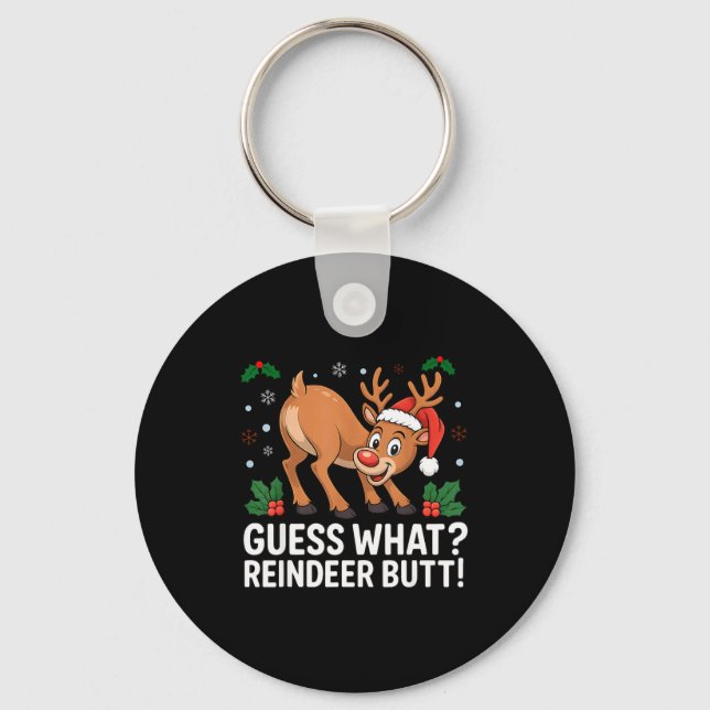 Chaveiro Guess What Reindeer Butt Funny Christmas Men Reind (Frente)