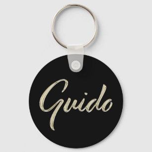 Chaveiro Guido Name whitegold Button Schlüsselanhänger