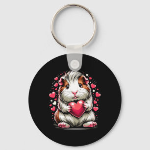 Chaveiro Guiné-Porco Segurando Dia de os namorados Coração 