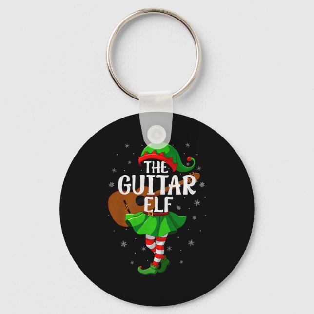 Chaveiro Guitar Elf Christmas Girls Women Elf Squad Xmas Fa (Frente)
