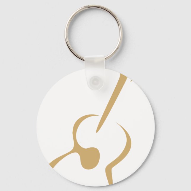 Chaveiro Guitarra Clássica no Estilo de Desenho de Swish (Frente)