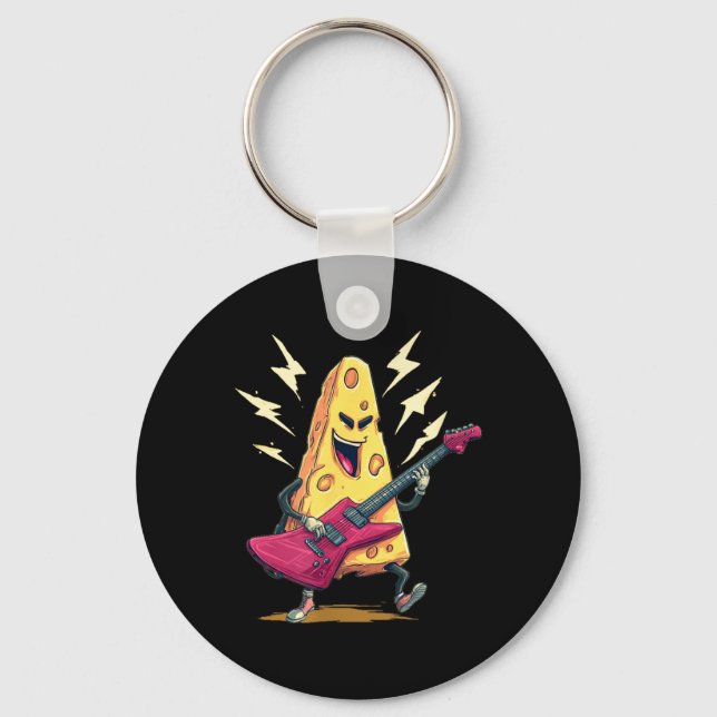 Chaveiro Guitarra Elétrica Balançando no Visual de Queijo P (Frente)