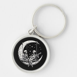 Chaveiro Guitarra Lua Casal Esqueleto