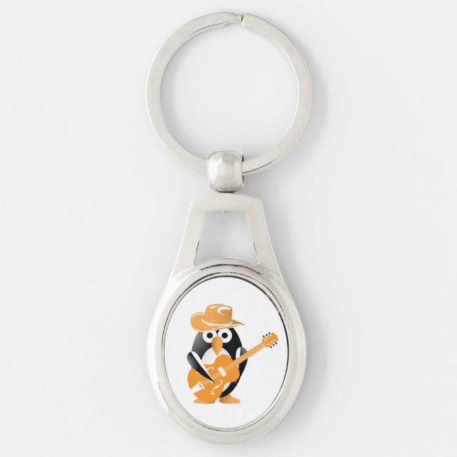Chaveiro guitarrista pinguim (Frente)