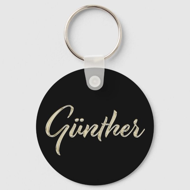 Chaveiro Günther Name whitegold Button Schlüsselanhänger (Frente)
