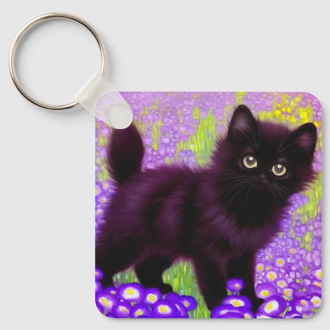 Chaveiro Gustav Klimt Black Kitten (Frente)