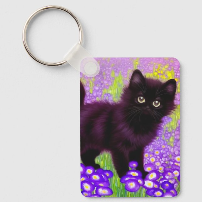 Chaveiro Gustav Klimt Black Kitten (Frente)