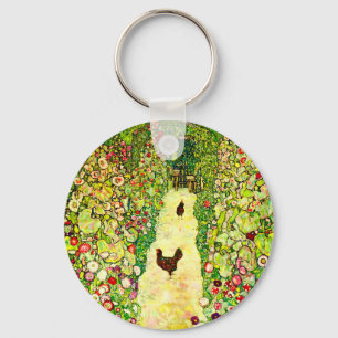 Chaveiro Gustav Klimt Garden com Galinhas