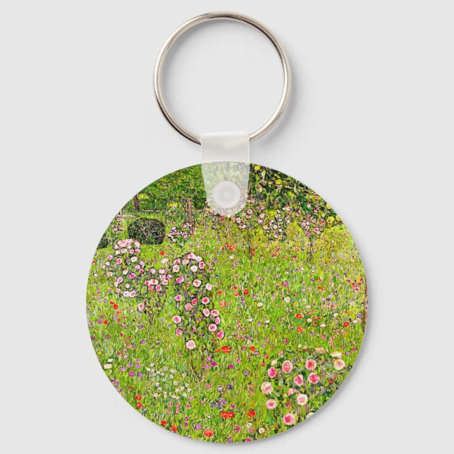 Chaveiro Gustav Klimt Orchard com Rosas (Frente)