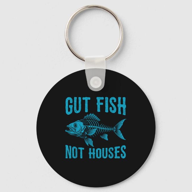 Chaveiro Gut Fish Not Houses, Coastal Conservation Ocean Lo (Frente)