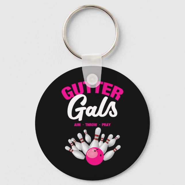 Chaveiro Gutter Gals Funny Bowling Team Name Women Girls  (Frente)