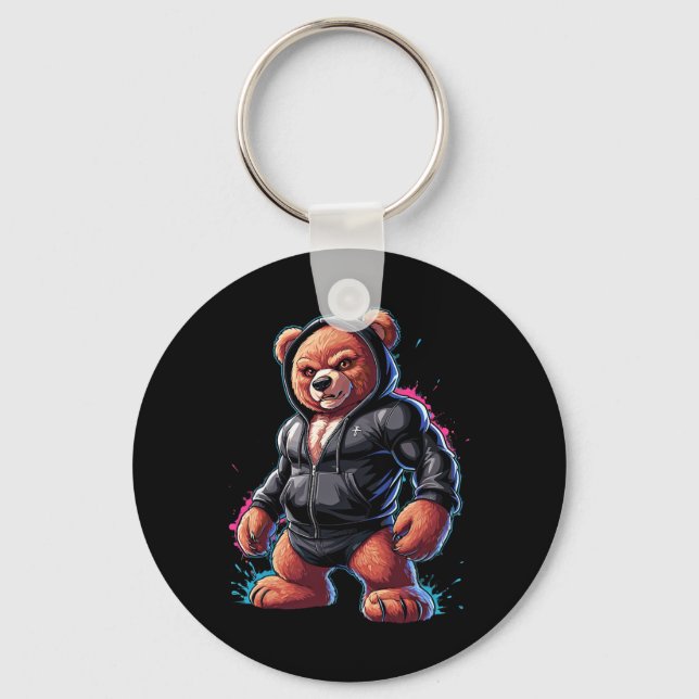 Chaveiro Gym Bodybuilding Fitness Bear  (Frente)