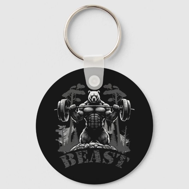 Chaveiro Gym Bodybuilding Fitness Workout Beast Bear With D (Frente)
