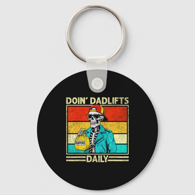 Chaveiro Gym Dad Doin' Dadlifts Daily Men Fathers Day Funny (Frente)