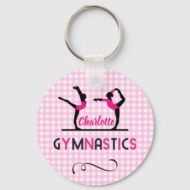 Chaveiro Gymnast Figures Cute Pink Personalizado (Frente)