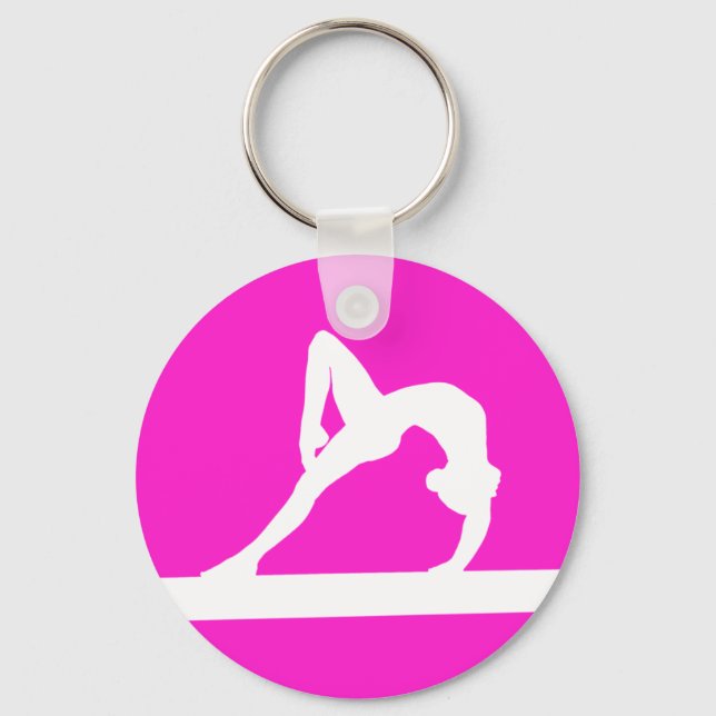 Chaveiro Gymnast Silhouette Keychain Pink (Frente)