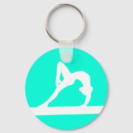 Chaveiro Gymnast Silhouette Keychain Turquoise
