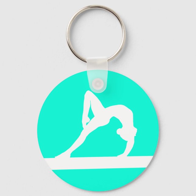 Chaveiro Gymnast Silhouette Keychain Turquoise (Frente)