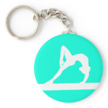 Gymnast Silhouette Keychain Turquoise