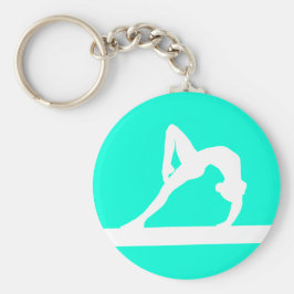 Chaveiro Gymnast Silhouette Keychain Turquoise