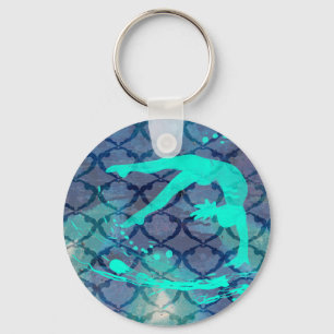 Chaveiro Gymnast Tribal Pattern Blue