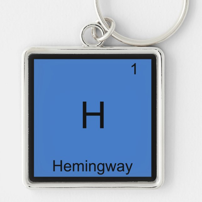 Chaveiro H - Hemingway - Símbolo de Elemento de Química Eng (Frente)