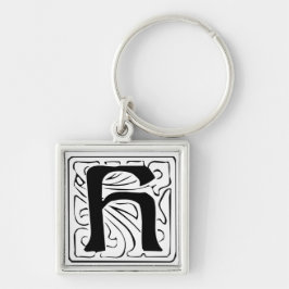 Chaveiro H Monogramm schwarz weiß Schlüsselanhänger