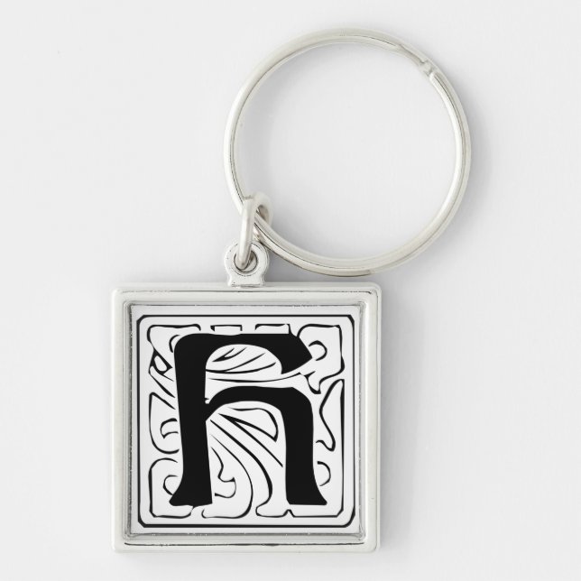 Chaveiro H Monogramm schwarz weiß Schlüsselanhänger (Frente)
