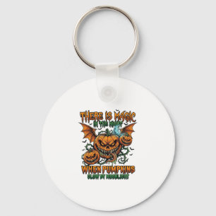 Chaveiro Há Magia Abóbora Monstro Halloween Asa de Morcego