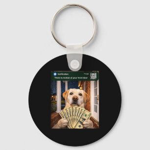 Chaveiro Há movimento na porta da frente cachorro engraçado