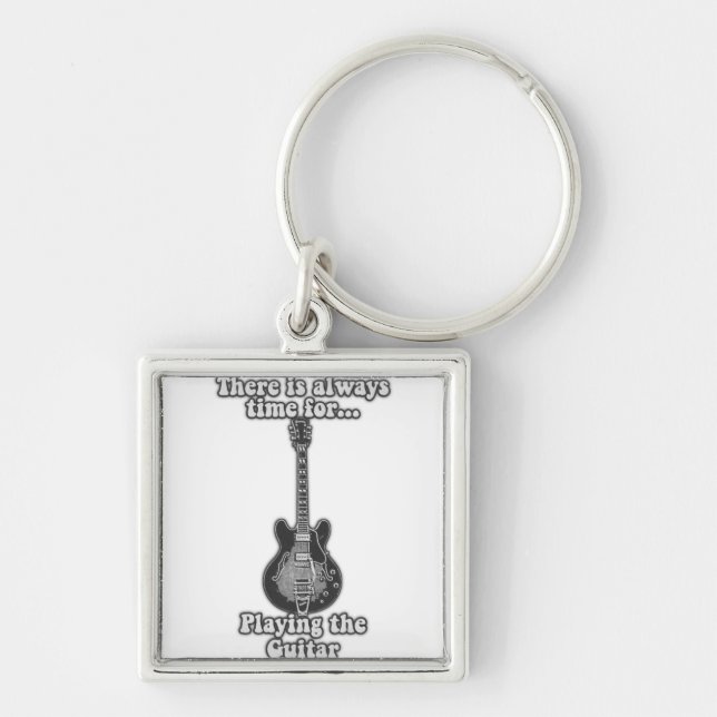 Chaveiro Há sempre tempo para tocar violão. B&W (Frente)