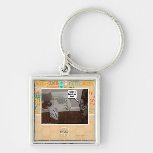 Chaveiro Há uma lebre em meu alimento (Frente)