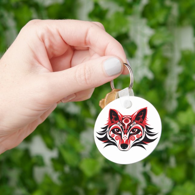 Chaveiro Haida Tlingit Cabeça Nativa Totem Wolf (Mão)