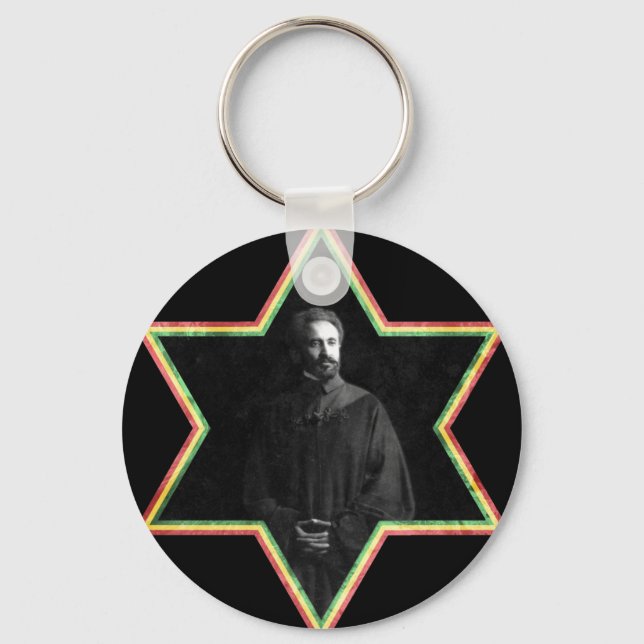 Chaveiro Haile Selassie Star de David (Frente)