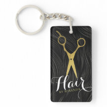 Hair Salon Hairstylist Tesoura Dourada Preta Moder
