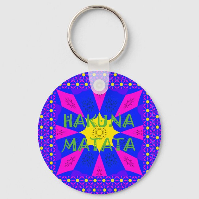 Chaveiro Hakuna Matata Belos Design de Cores Incríveis (Frente)