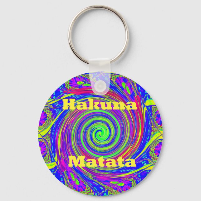 Chaveiro Hakuna Matata – Design Giratório com Cores Vibrant (Frente)