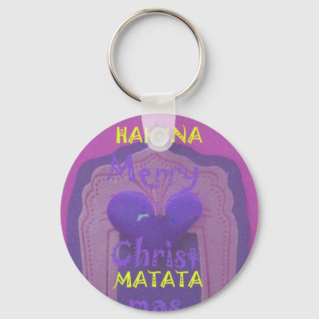 Chaveiro Hakuna Matata Feliz Design de Amor de Natal. (Frente)