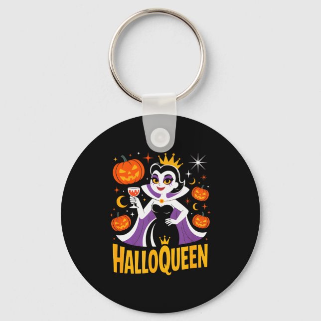 Chaveiro Halloqueen Retro Vamre Queen Halloween Pumpkins Ba (Frente)