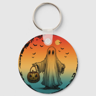 Chaveiro halloween antigo fantasma abóbora morcegos assusta