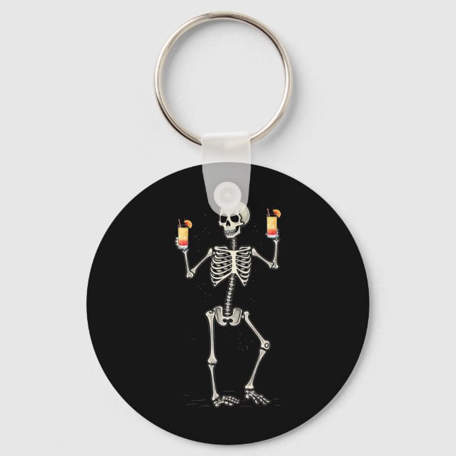 Chaveiro Halloween Bebendo de esqueleto Tequila Sunrise (Frente)