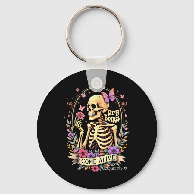Chaveiro Halloween Bones Secos Vêm Dançando Vivo Skeleton C (Frente)